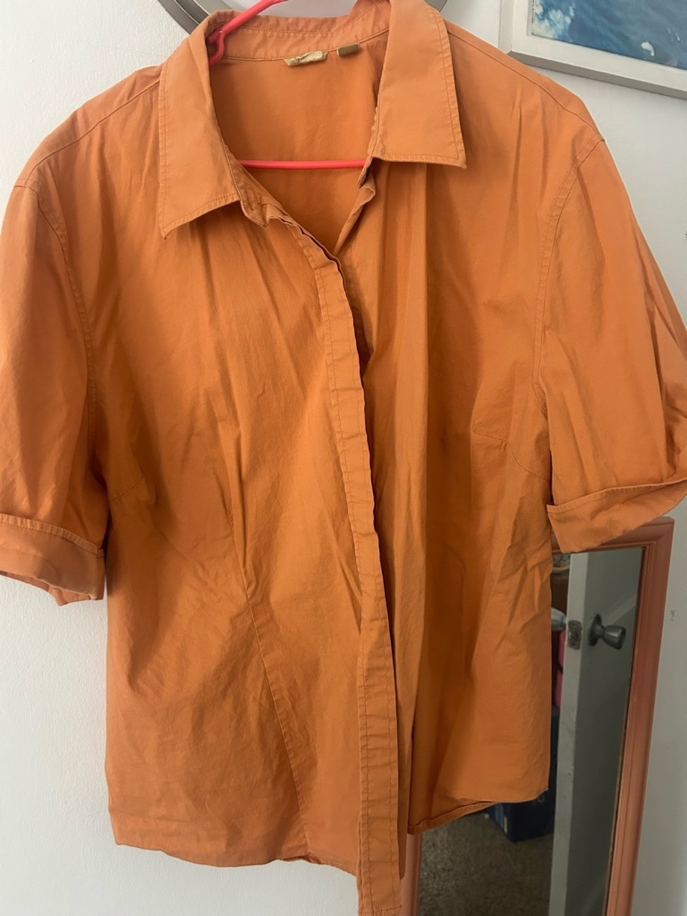 Men's Short-Sleeve Button Shirt - Burnt Orange
